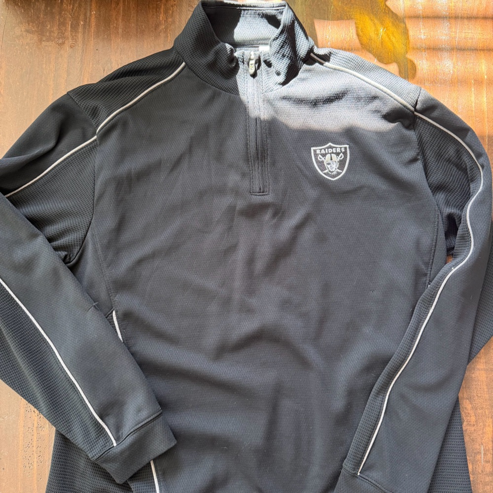 Cutter & Buck Black Quarter-Zip Raiders Jacket - XL